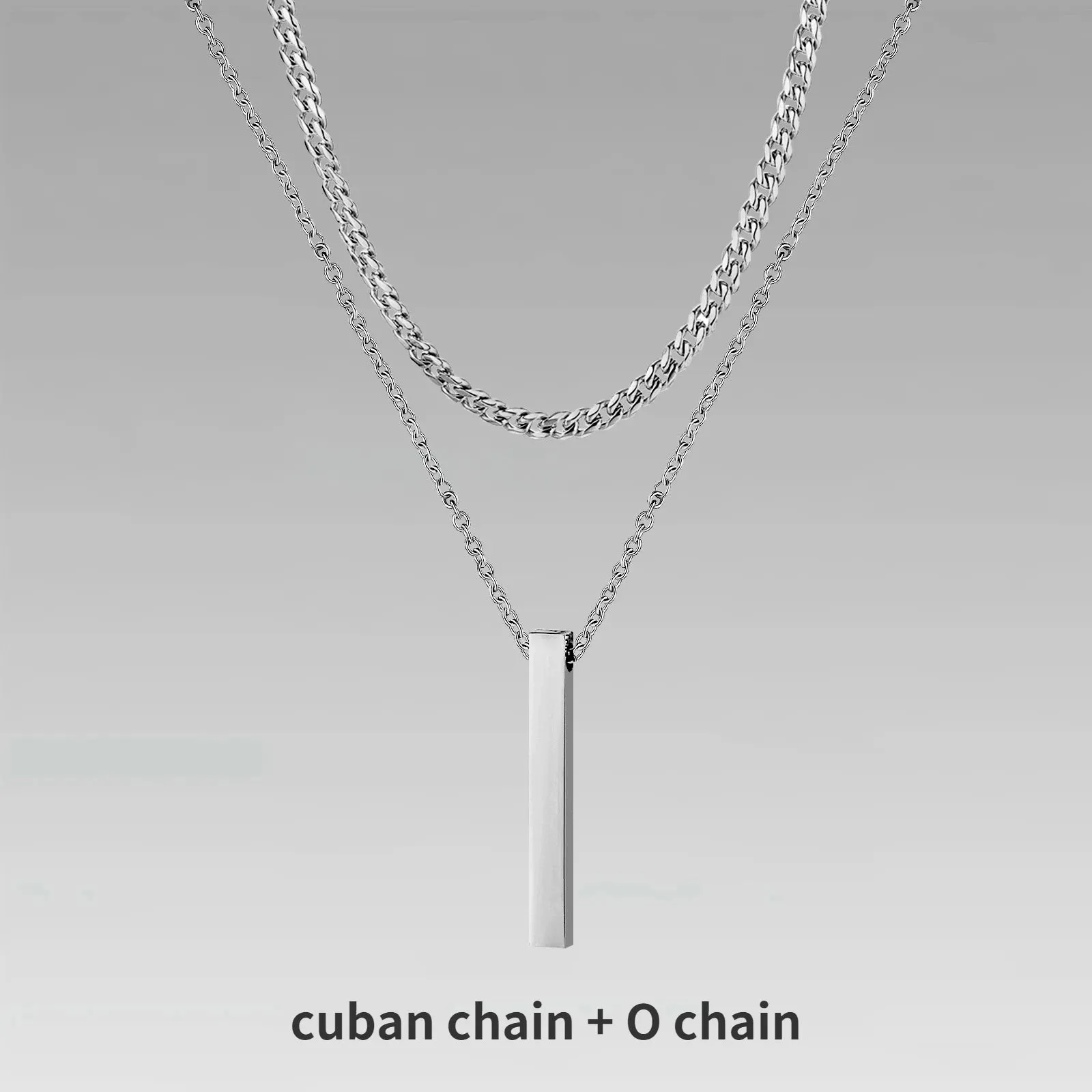 Layered Vertical Bar Necklaces for Men Boys