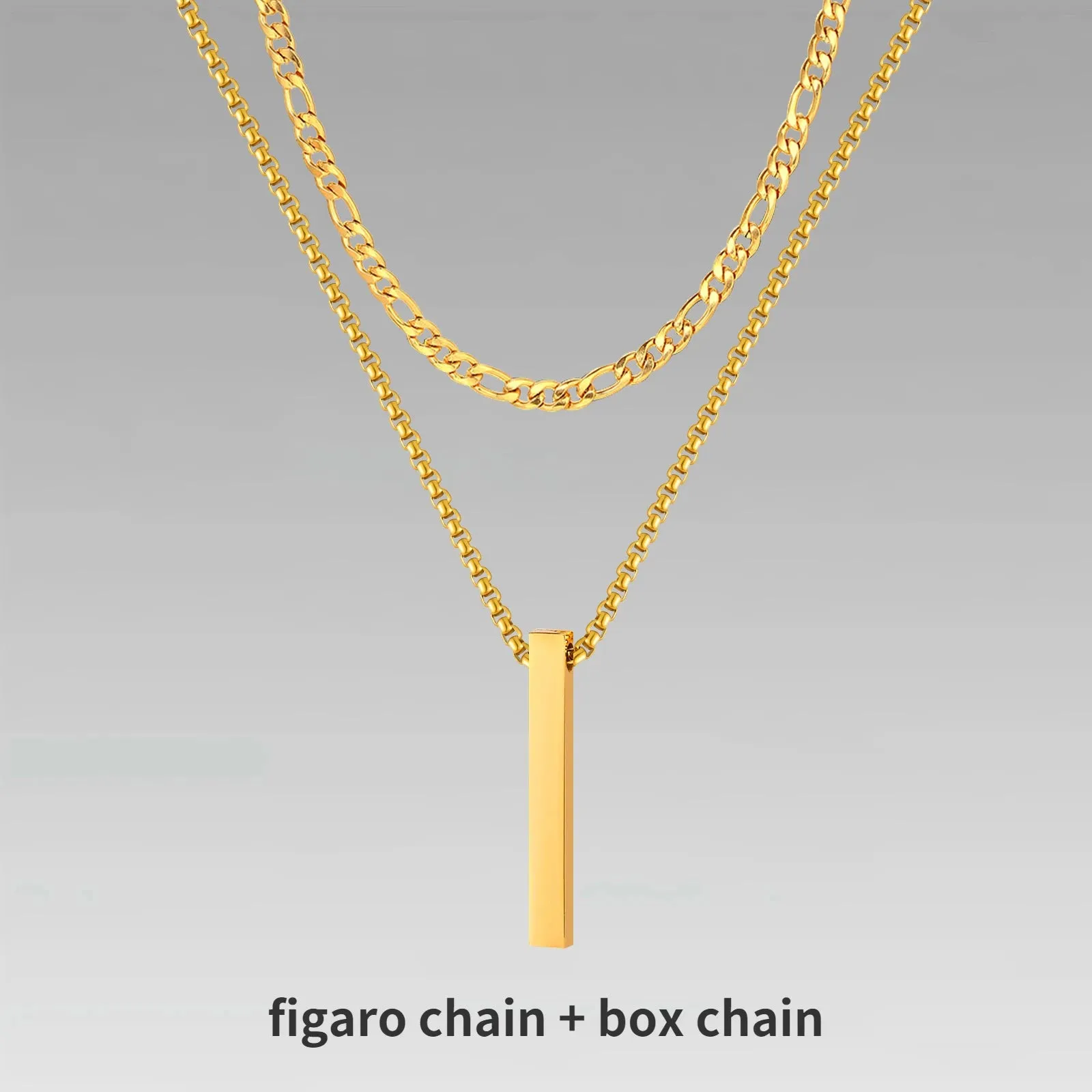 Layered Vertical Bar Necklaces for Men Boys