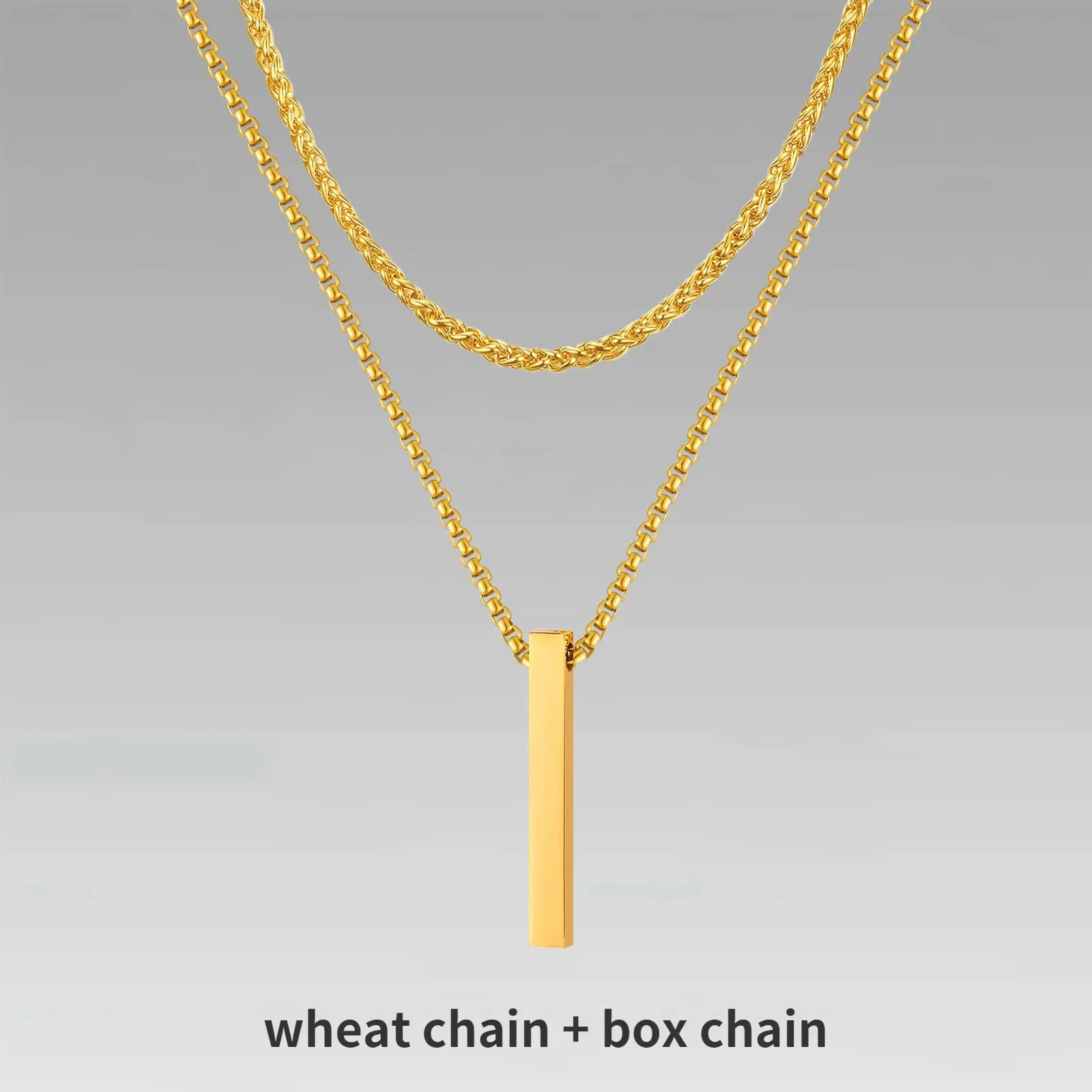 Layered Vertical Bar Necklaces for Men Boys
