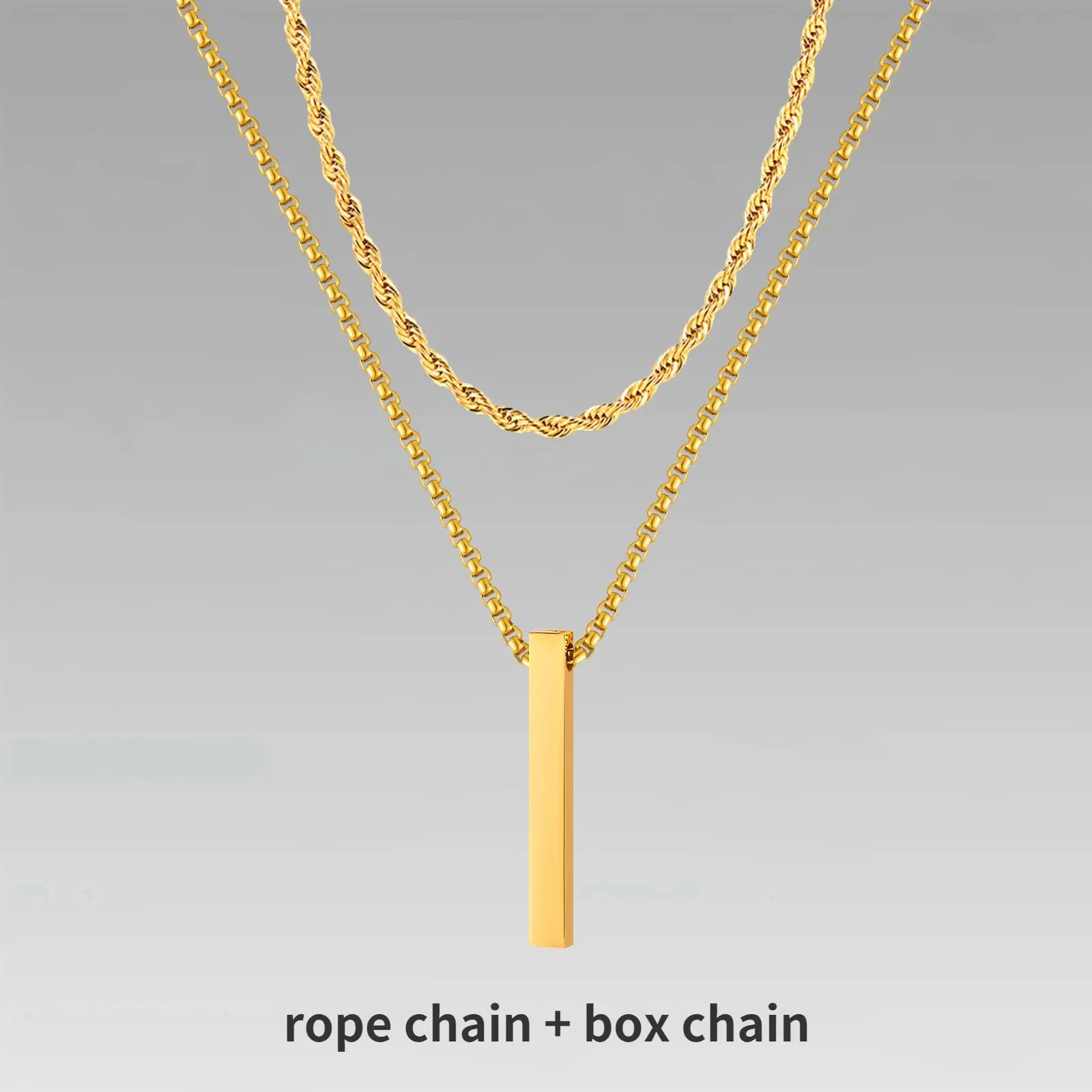 Layered Vertical Bar Necklaces for Men Boys