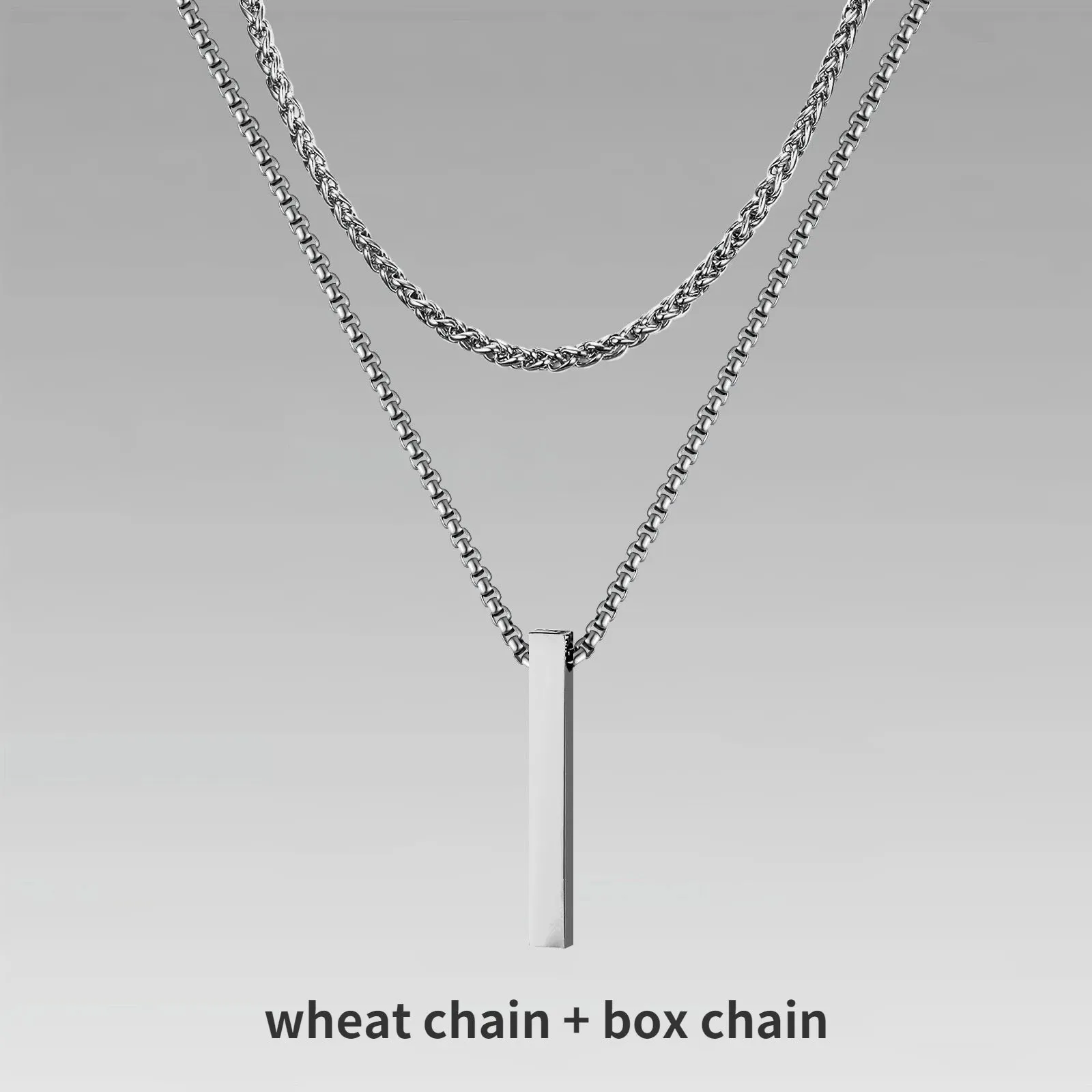 Layered Vertical Bar Necklaces for Men Boys