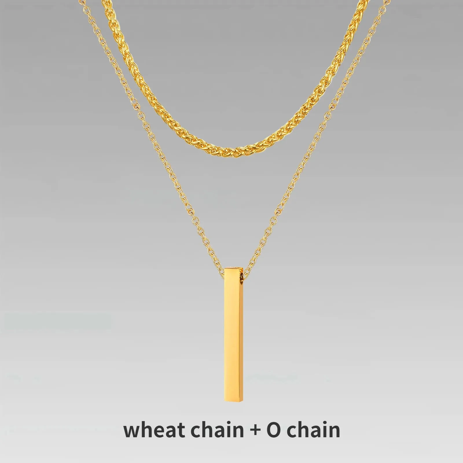 Layered Vertical Bar Necklaces for Men Boys