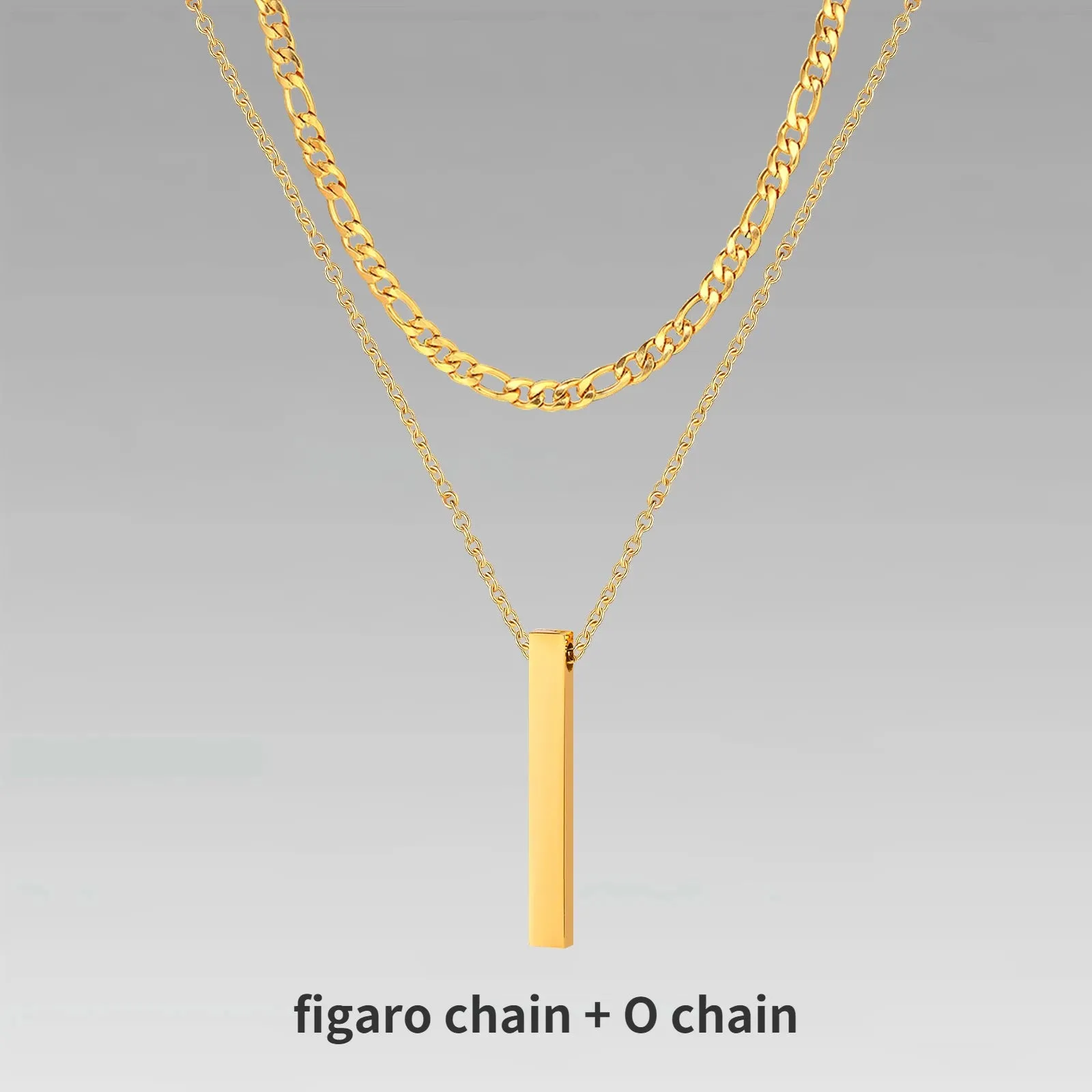 Layered Vertical Bar Necklaces for Men Boys