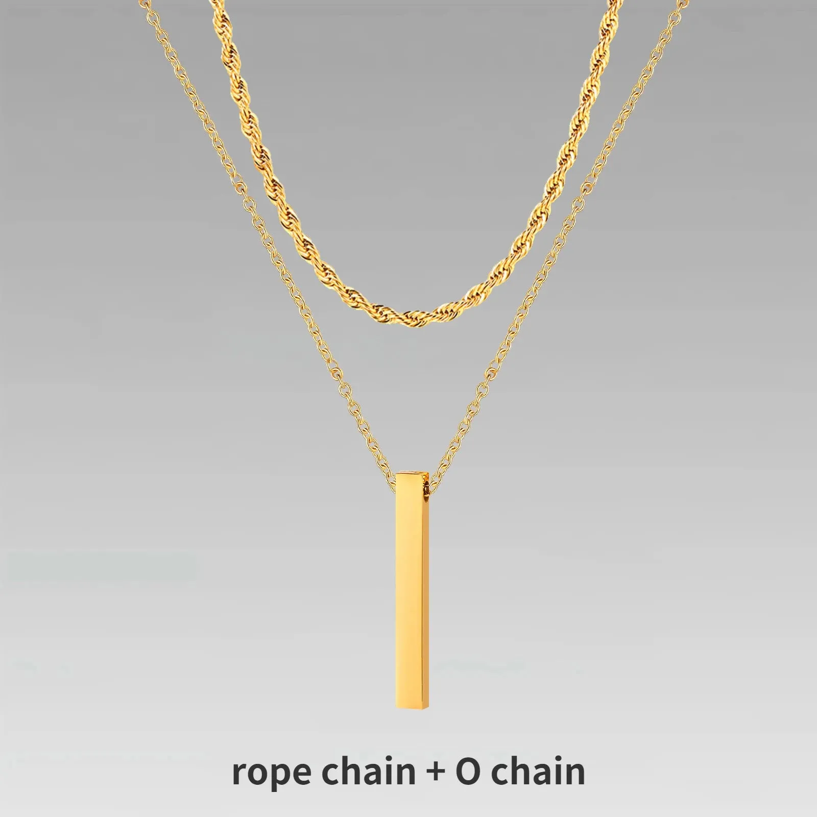 Layered Vertical Bar Necklaces for Men Boys