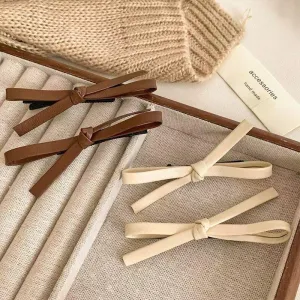 Leather Bow Hairpins (1pc)