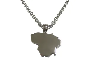 Lithuania Map Shape Pendant Necklace