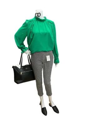Loft Black/White Print Pants Size 2