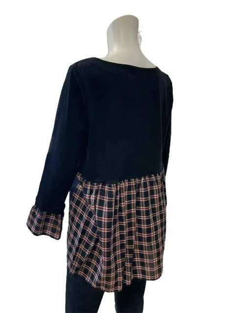 Loft Navy/Red Plaid Top Size Small