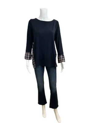 Loft Navy/Red Plaid Top Size Small