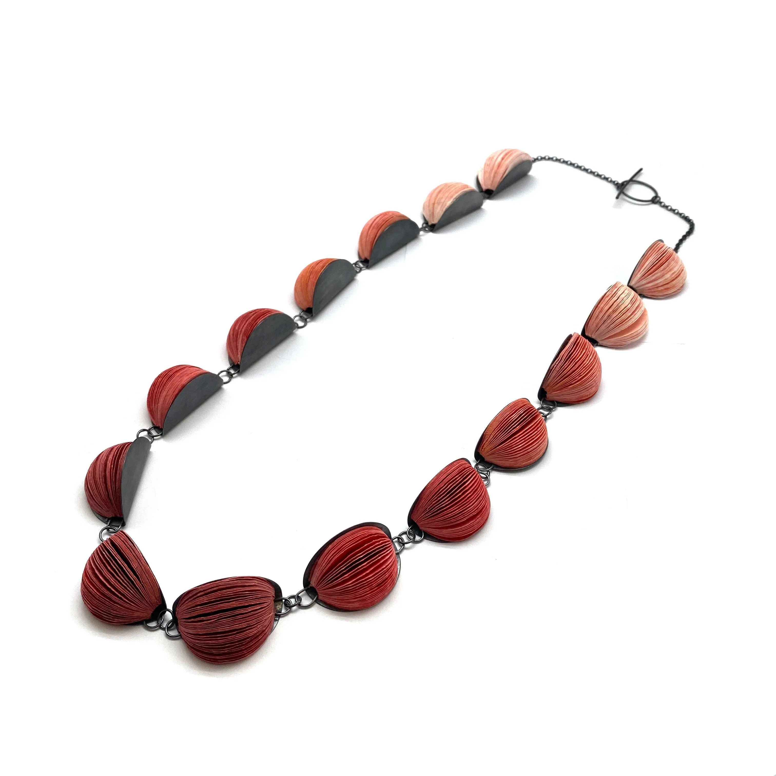 Longer Red Japanese Paper Necklace