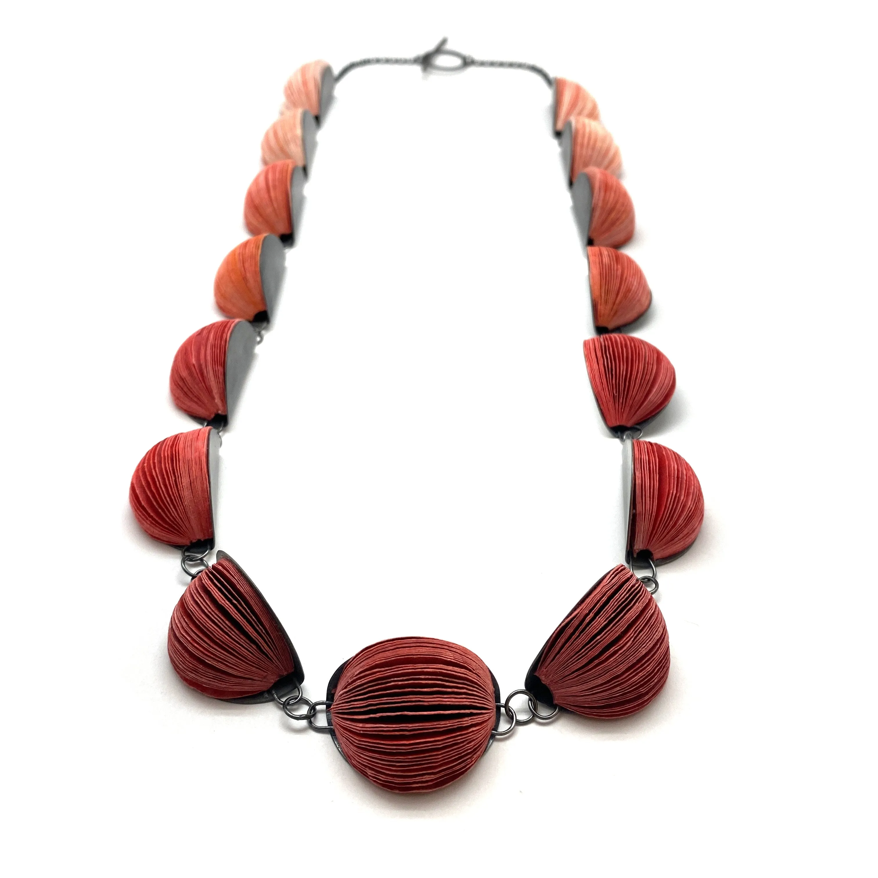 Longer Red Japanese Paper Necklace