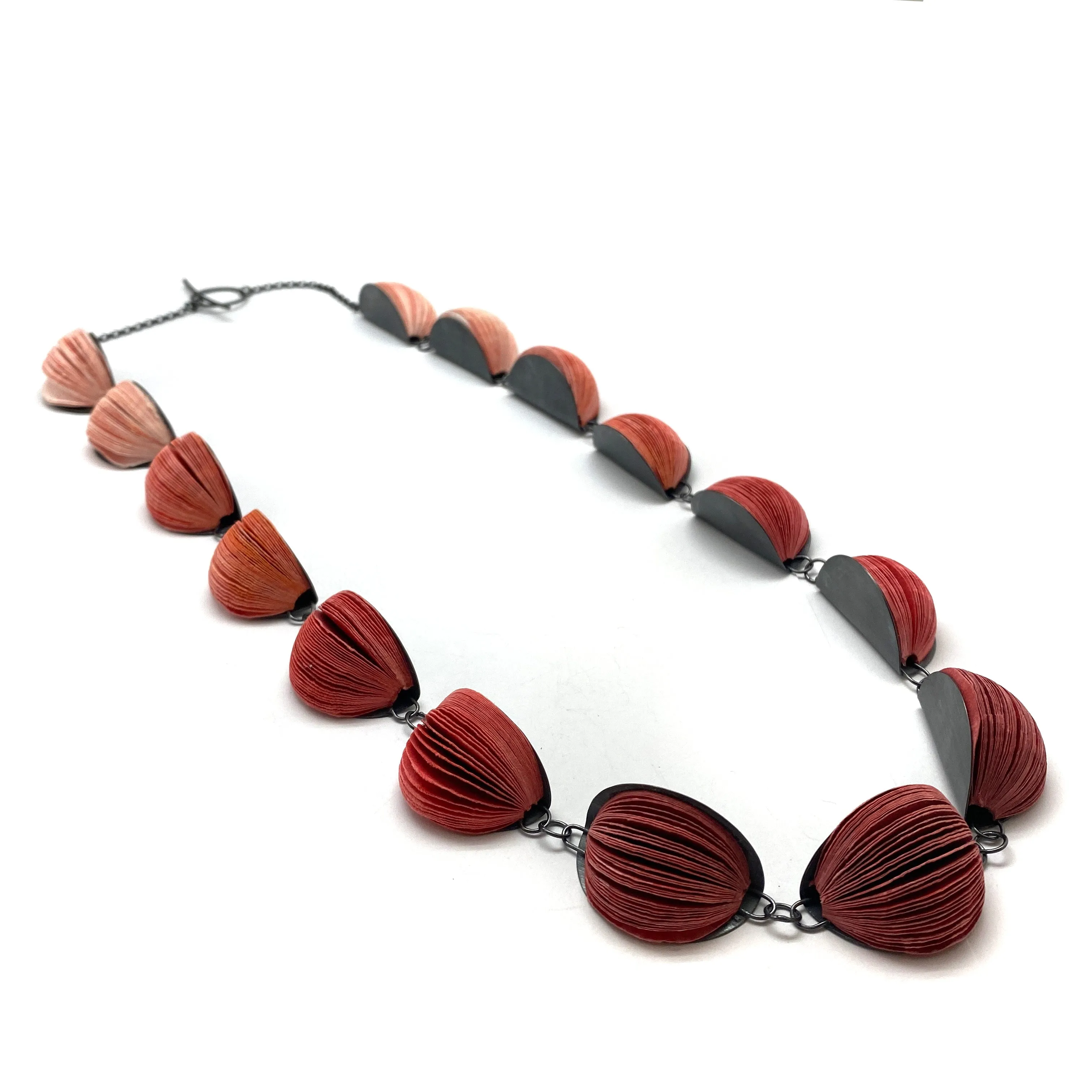 Longer Red Japanese Paper Necklace