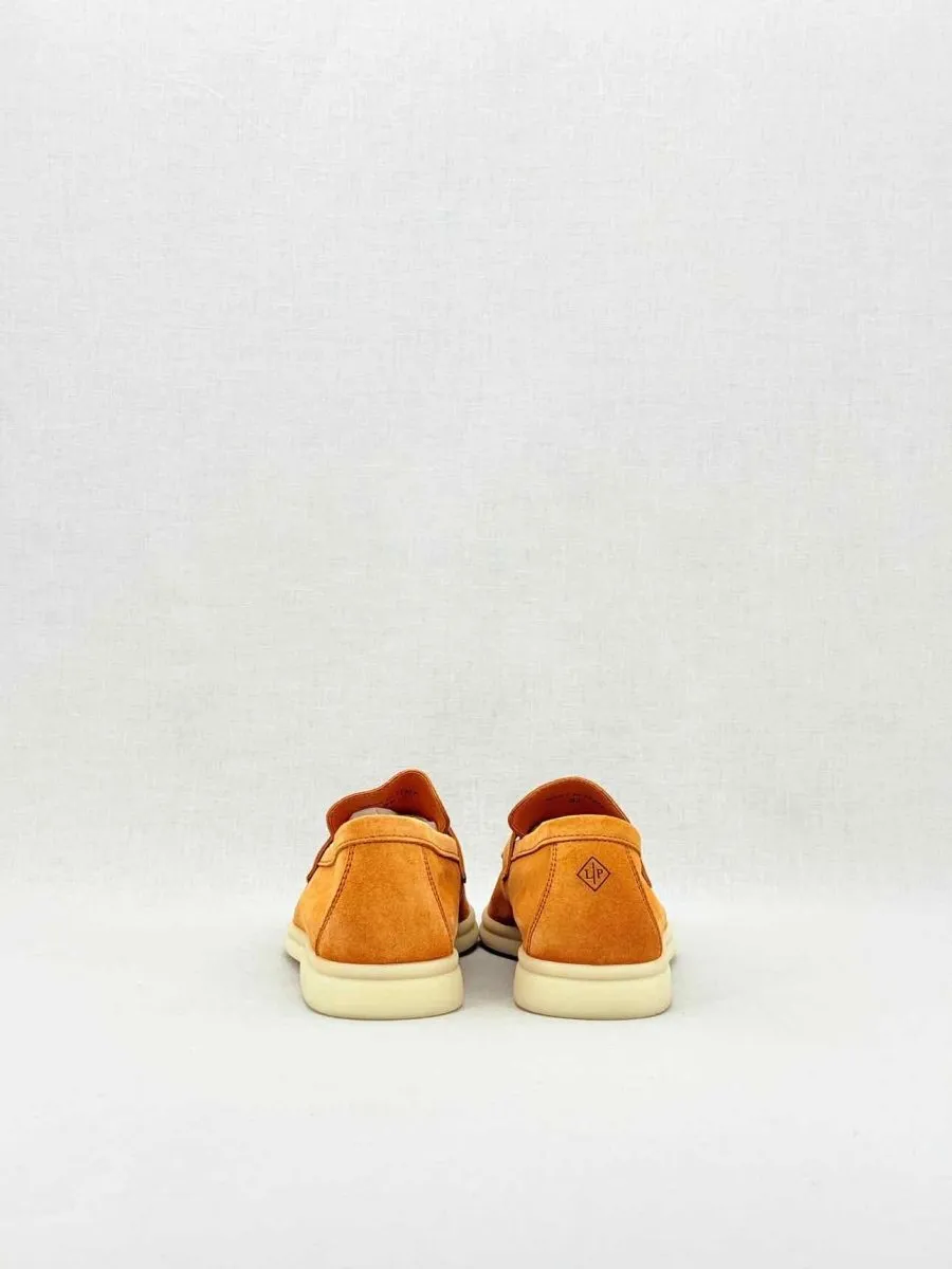 LORO PIANA Summer Charms Walk Saffron Tea Slip-ons 37