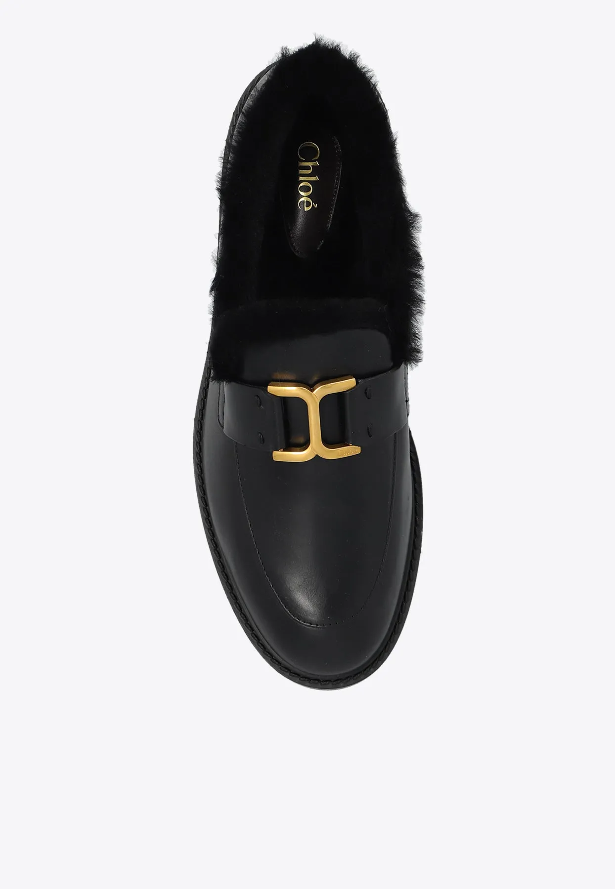 Marcie-Buckle Leather Loafers