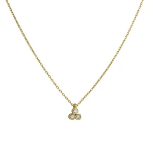 Marian Maurer - Teeny Triple Diamond Pendant Necklace in 18K Gold
