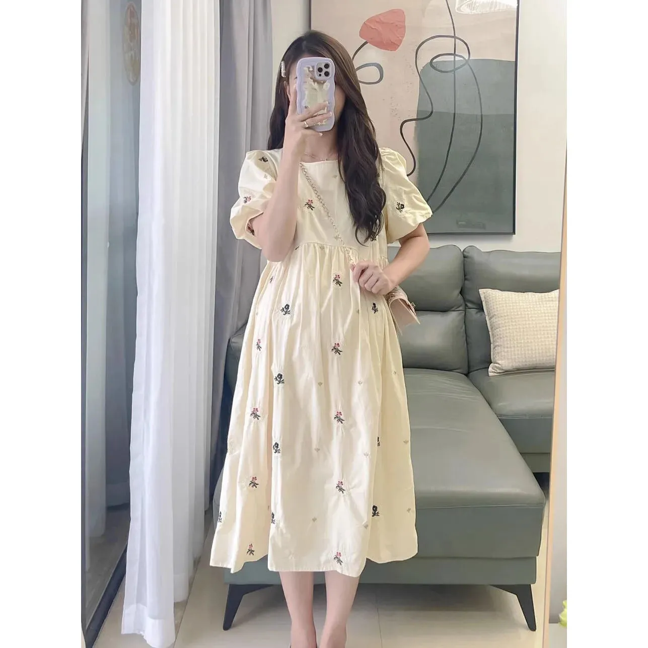 Maternity Dresses Summer Fashion A-Line Loose Short Sleeve Skirt Pregnant Women