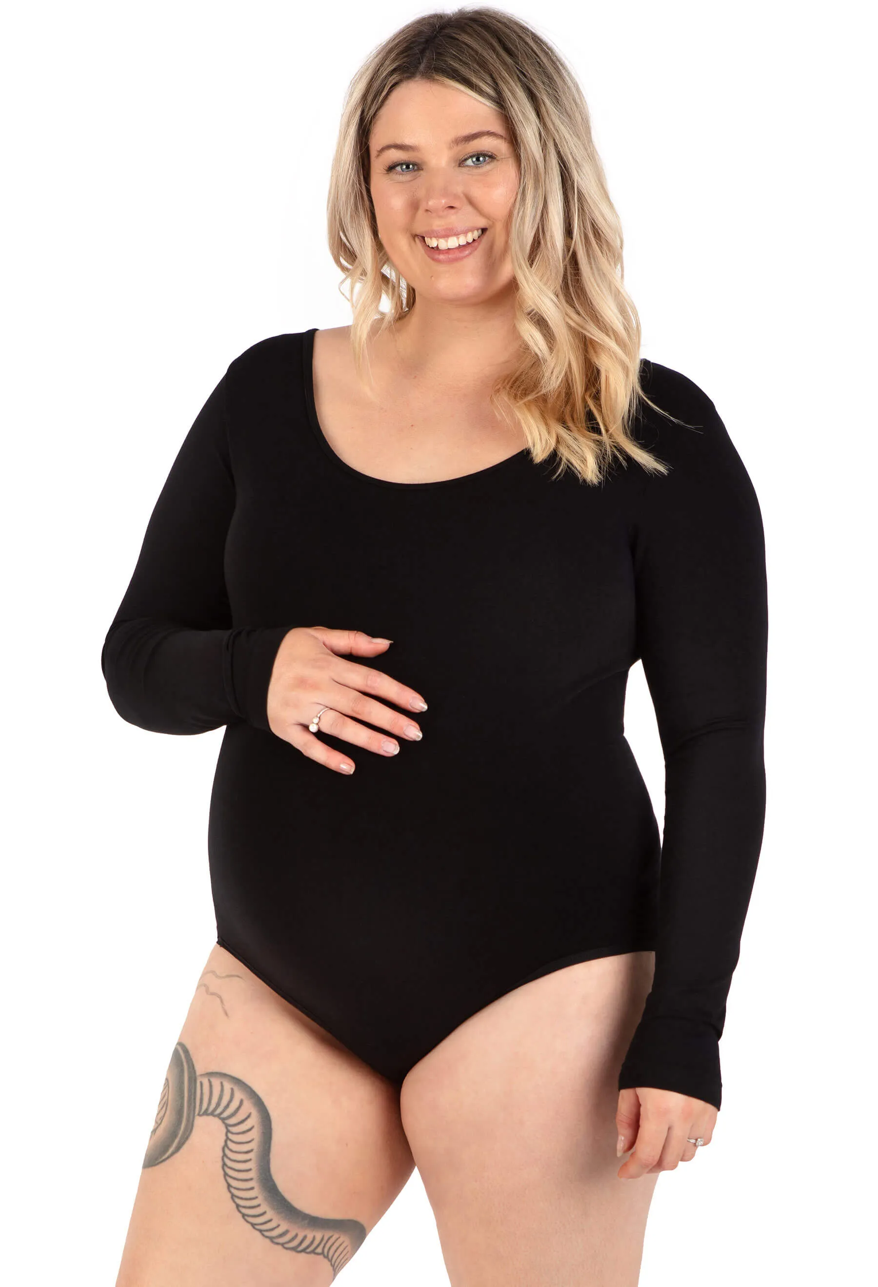 Maternity Long Sleeve Bamboo Bodysuit