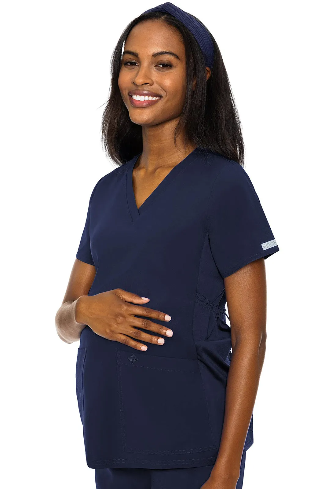 Maternity MC8459 Maternity V-Neck Top Navy