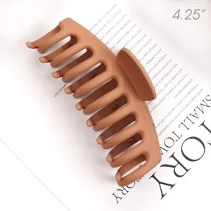 Medium Latte Matte Sausage Shape Plastic Hair Claw
