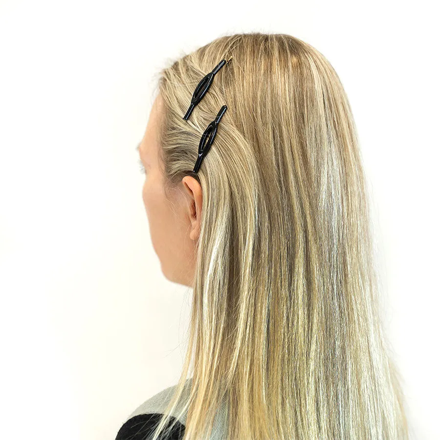 Medium Side Hair Clip Pin Oval Style - Pair