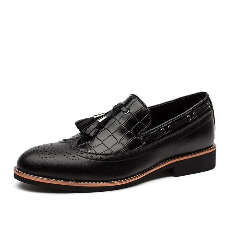 Men's British Brogue Carved Oxfords