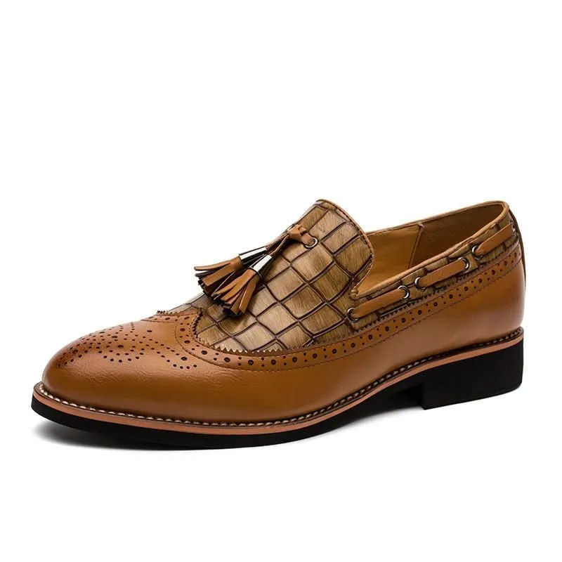 Men's British Brogue Carved Oxfords