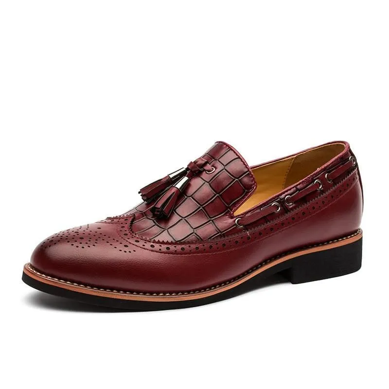 Men's British Brogue Carved Oxfords