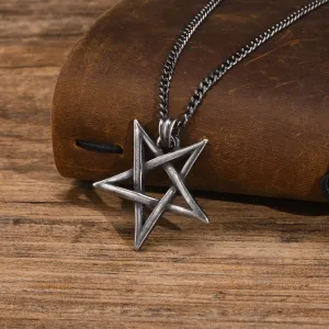 Men's Star of David Necklaces, Waterproof Stainless Steel Hexagon Pendant Collar