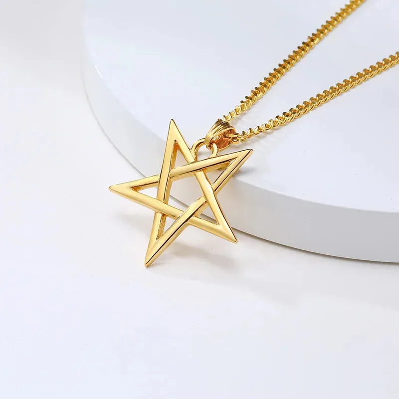 Men's Star of David Necklaces, Waterproof Stainless Steel Hexagon Pendant Collar