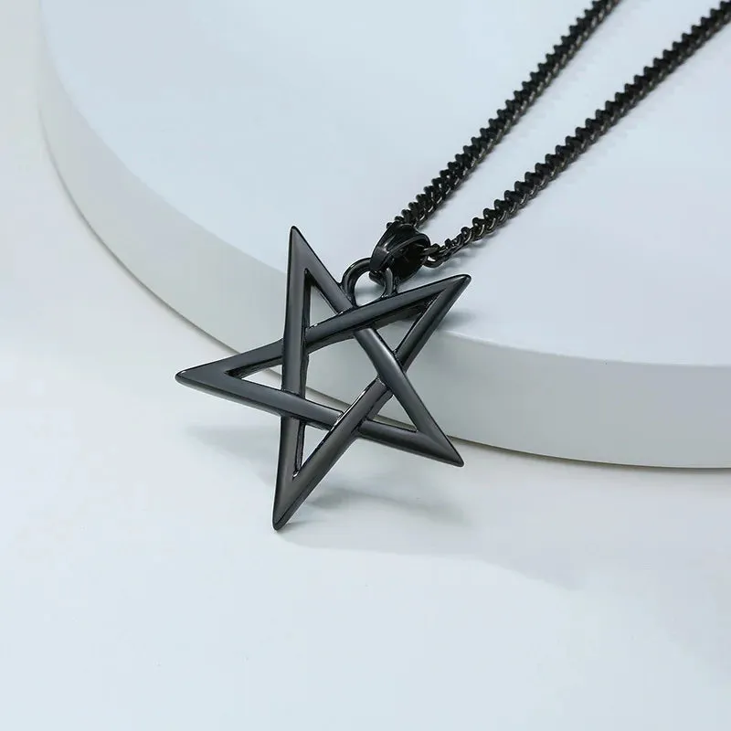 Men's Star of David Necklaces, Waterproof Stainless Steel Hexagon Pendant Collar