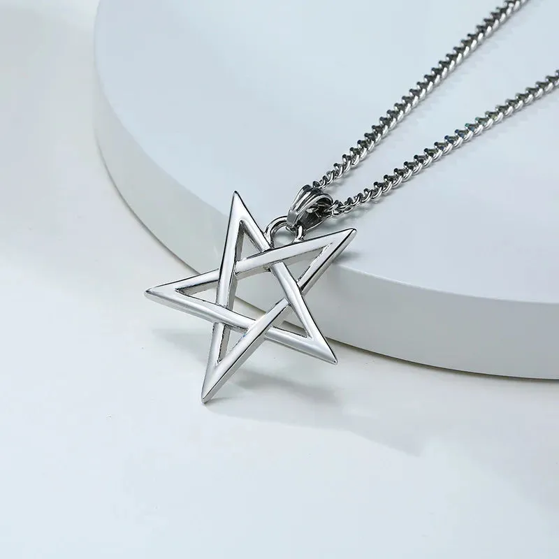 Men's Star of David Necklaces, Waterproof Stainless Steel Hexagon Pendant Collar