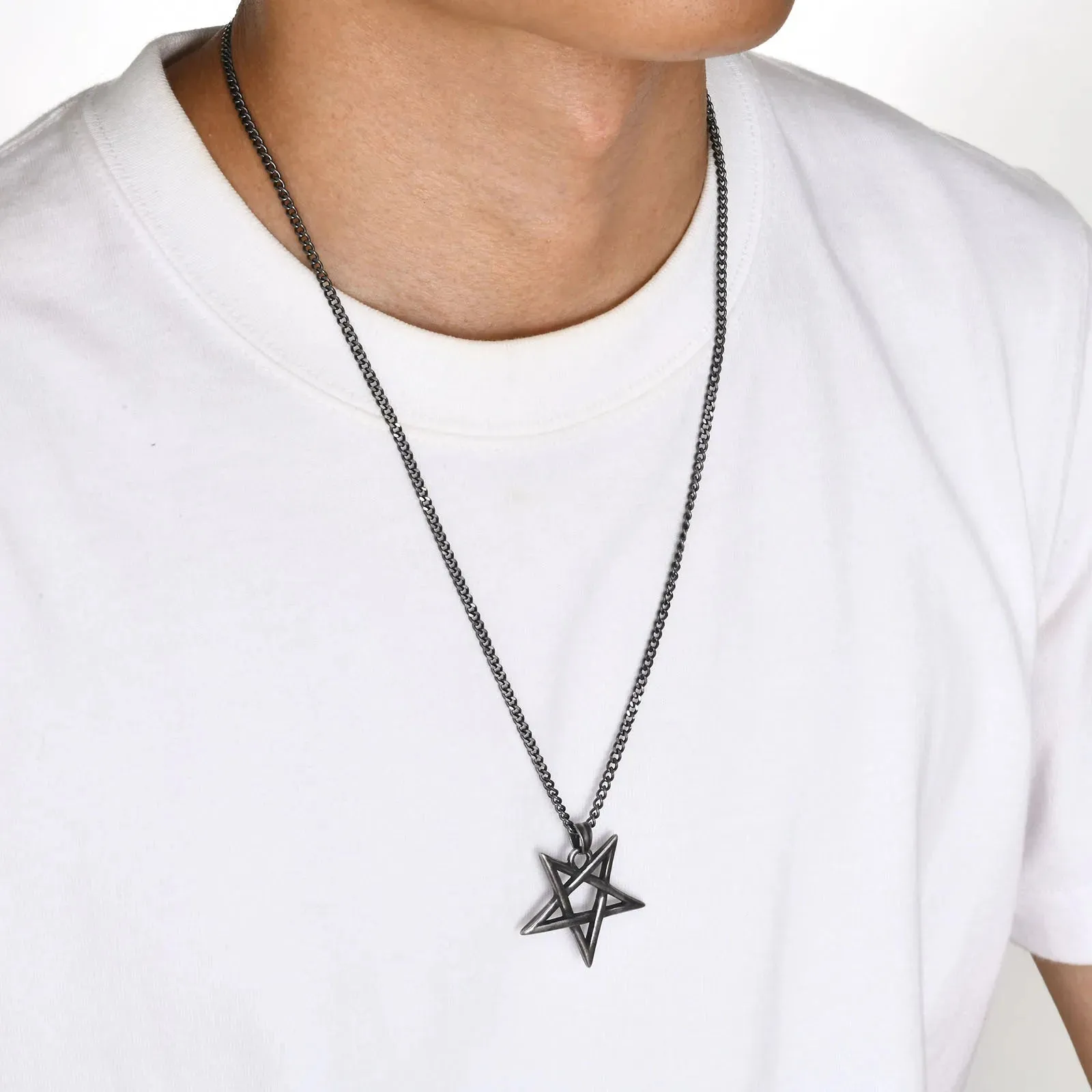 Men's Star of David Necklaces, Waterproof Stainless Steel Hexagon Pendant Collar