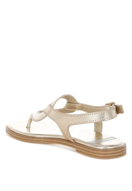 Metallic Genuine Leather Flats