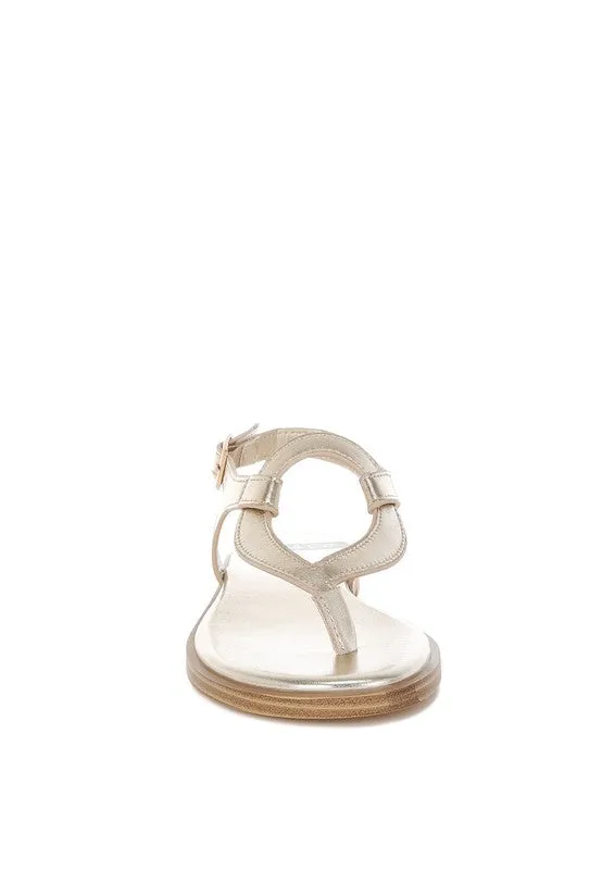 Metallic Genuine Leather Flats