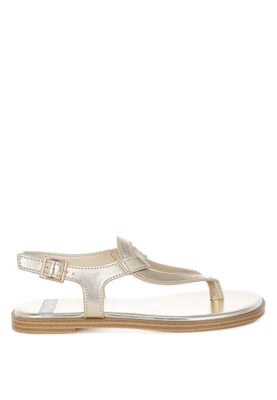 Metallic Genuine Leather Flats