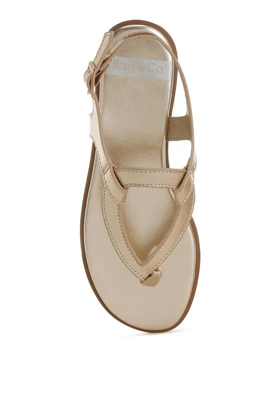 Metallic Genuine Leather Flats