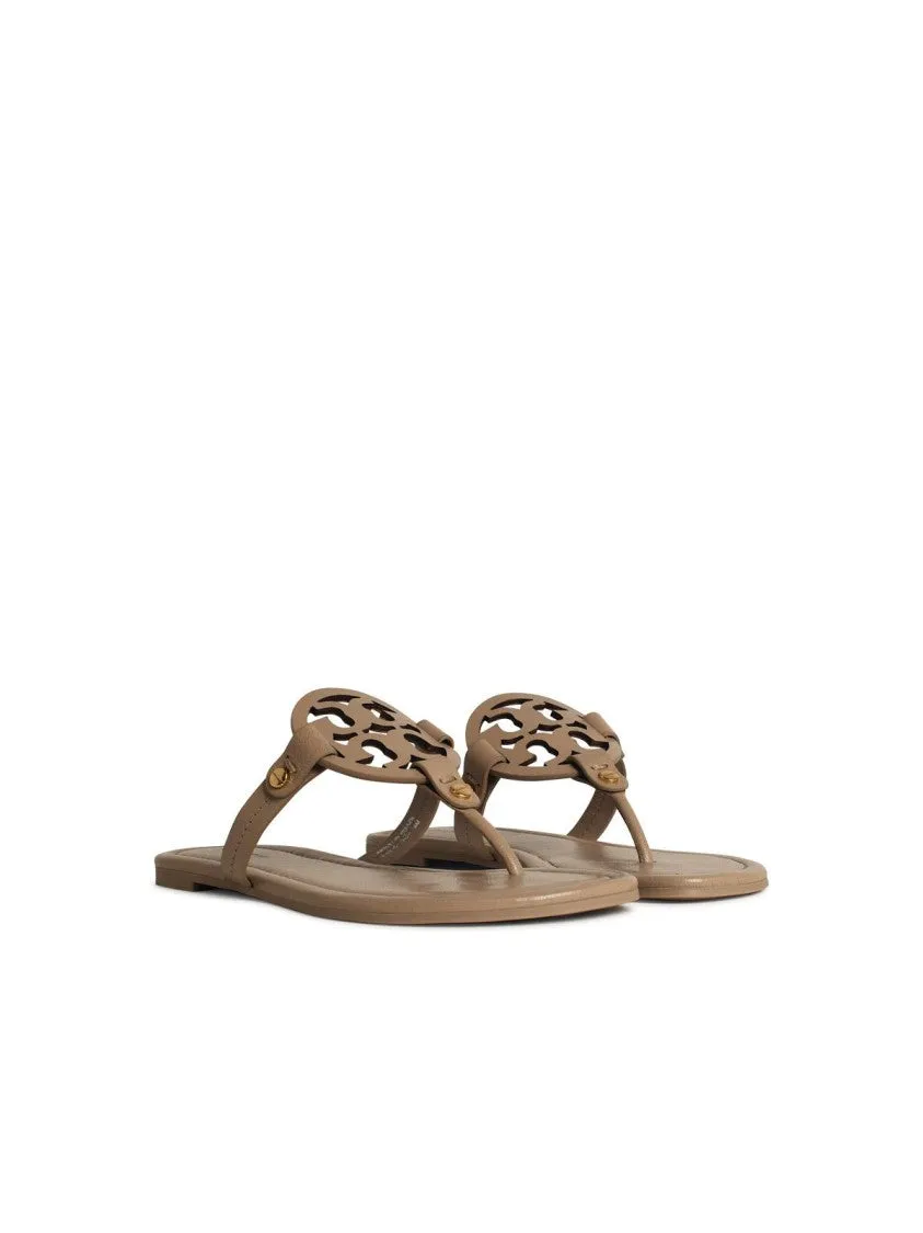Miller' Beige Leather Flip-Flops