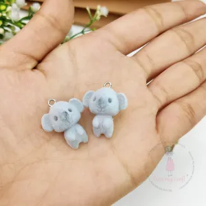 Miniature Velvet koala Bear Charm With Loop