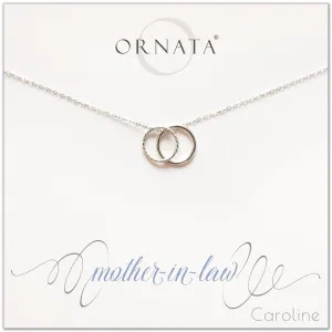“Mother-In-Law” Generations Sterling Silver Necklace on Personalized Jewelry Card