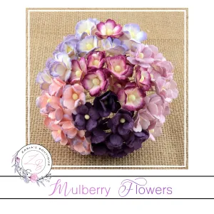 Mulberry Flowers ~ Sweetheart Blossom ~ Mixed Purples ~ 15mm