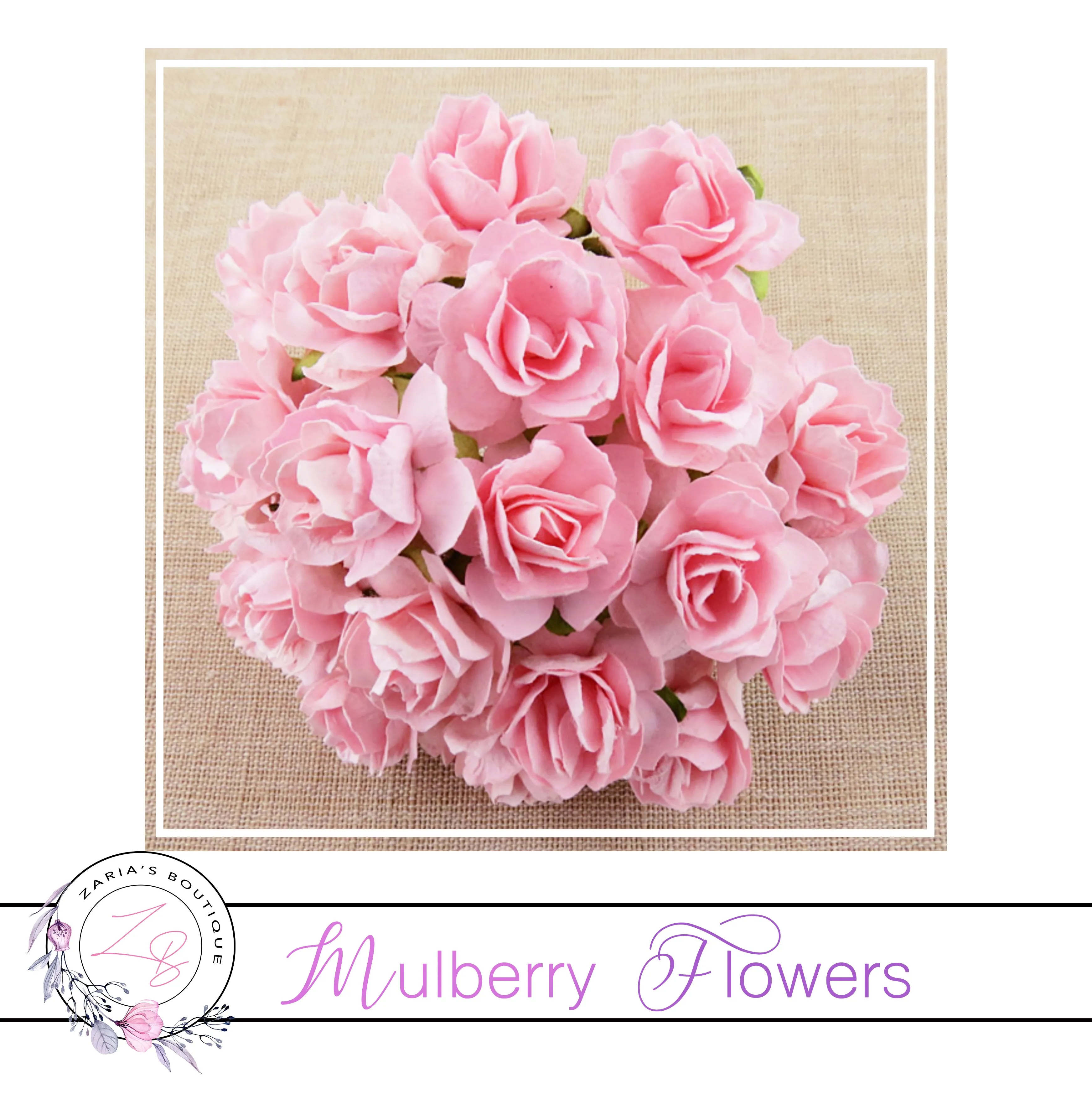 Mulberry Paper Flowers ~ Wild Rose ~ 30mm ~ Pale Pink