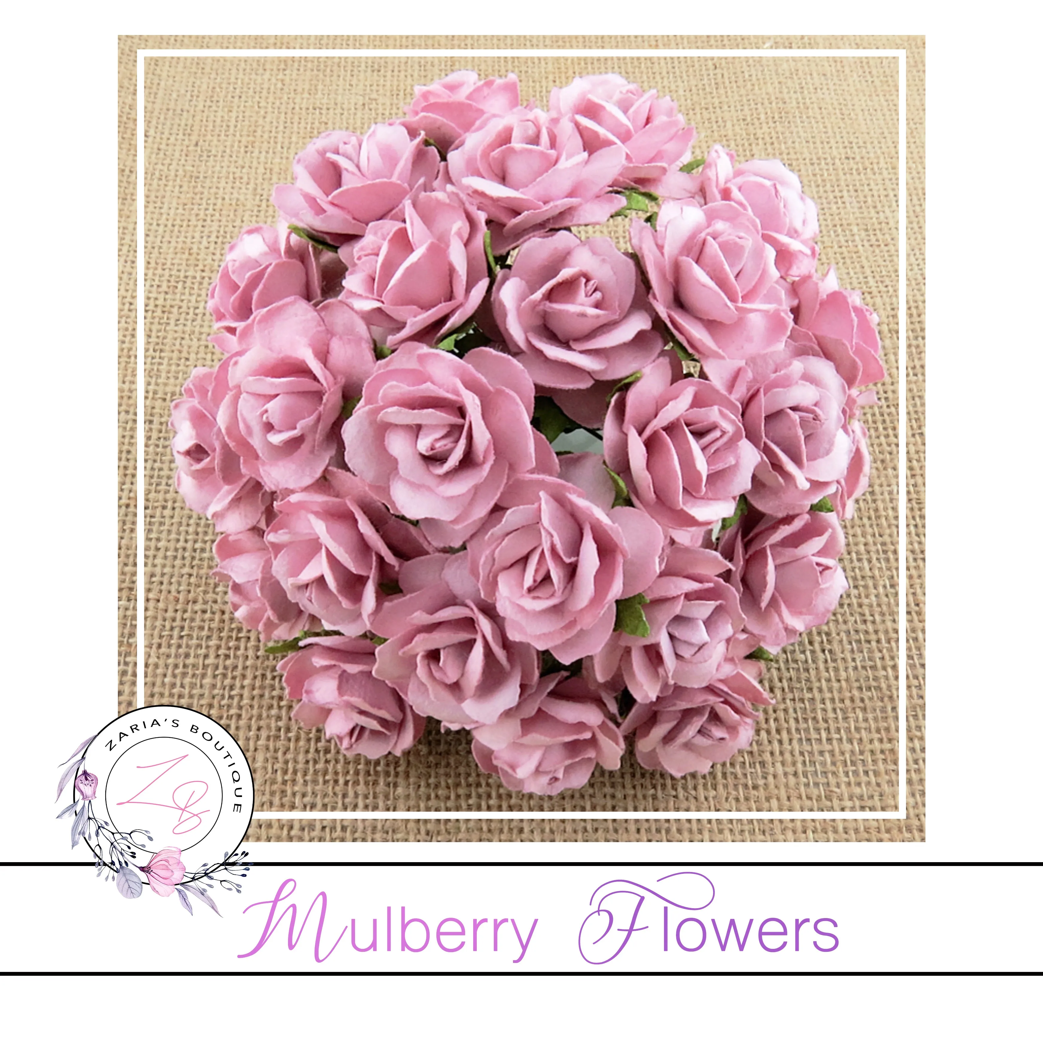 Mulberry Paper Flowers ~ Wild Rose ~ 30mm ~ Rose Pink