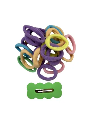 Multi Color Hair Bands and Hair Clip