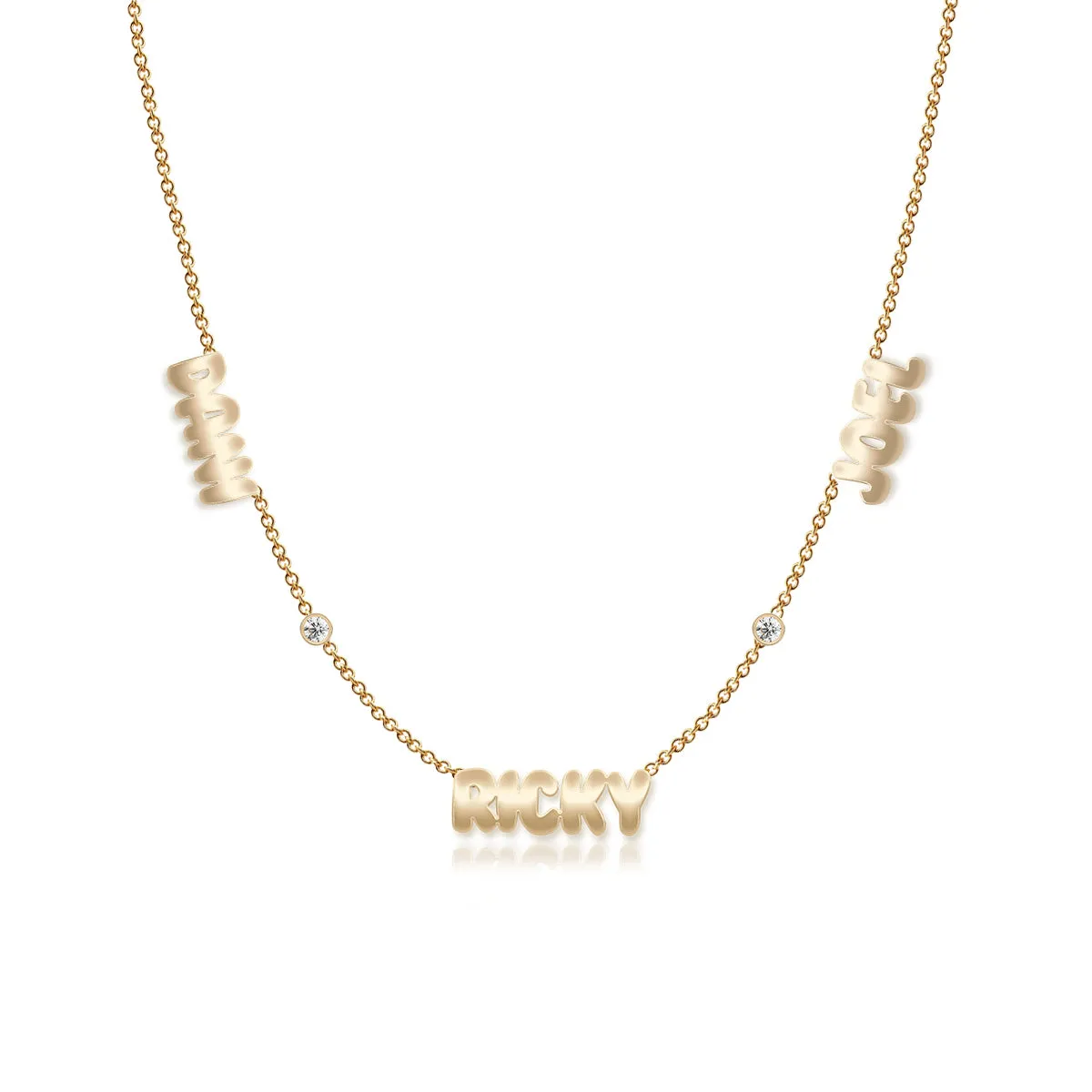 Multiple Handwriting Names Necklace