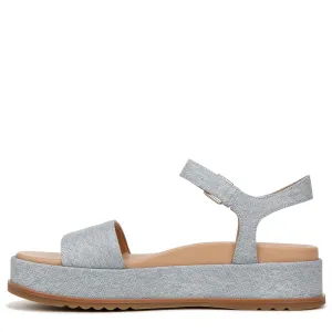 Naturalizer Womens Zane Ankle Strap Platform Casual Sandal Light Blue Denim Fabric 8 M