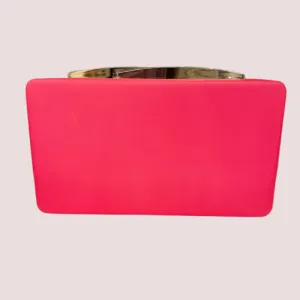 NEON PINK FAUX LEATHER CLUTCH