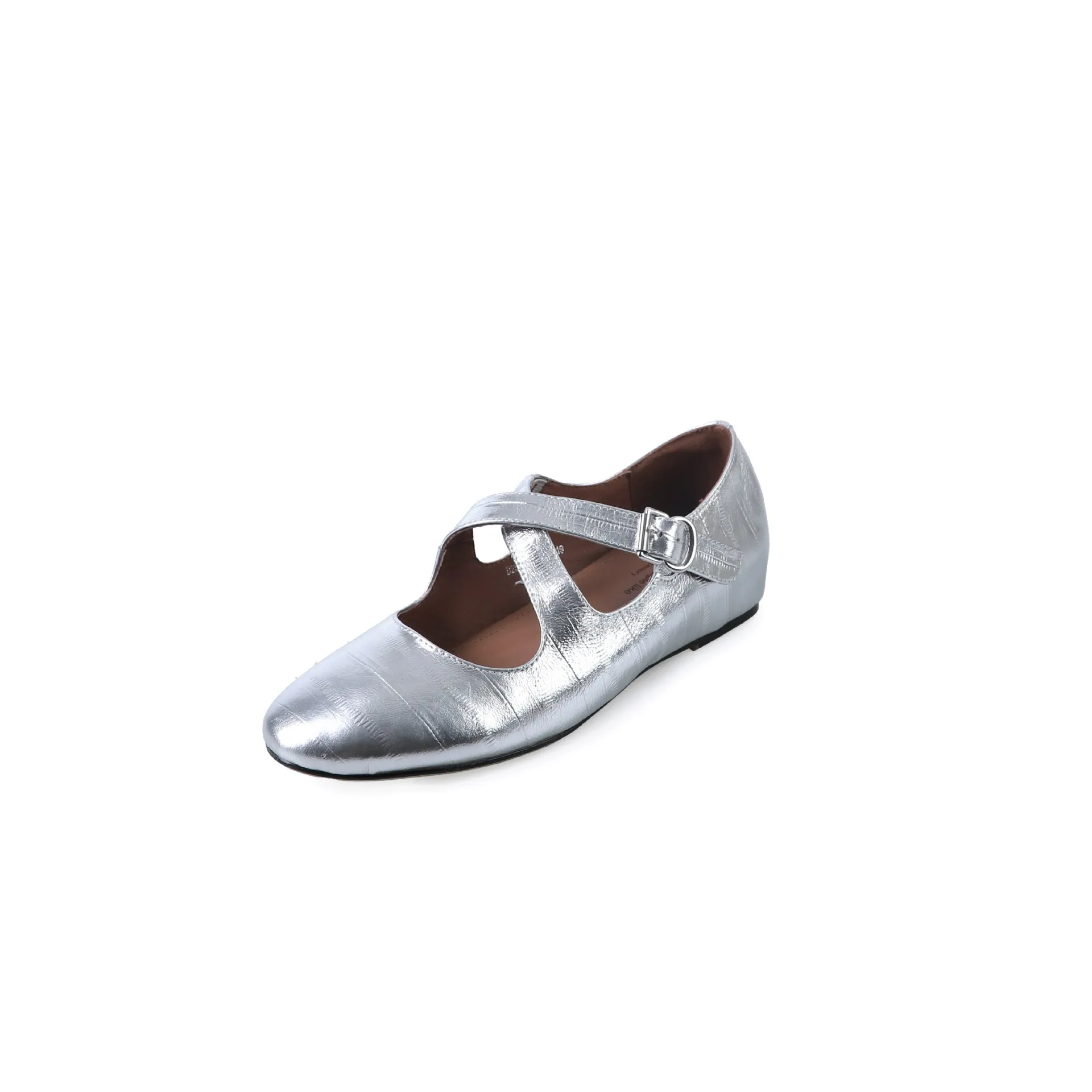 NEW & INSTOCK - Korean Leather Cross-Strap Ballet Flats in  Black, Silver and Leopard print