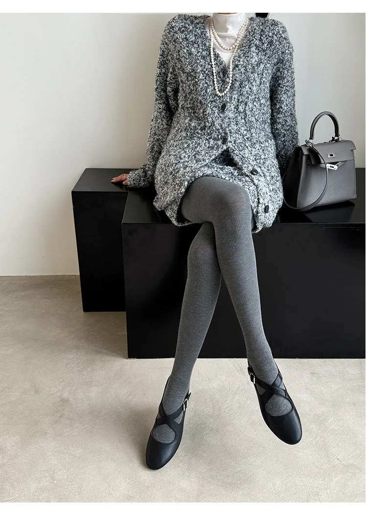 NEW & INSTOCK - Korean Leather Cross-Strap Ballet Flats in  Black, Silver and Leopard print