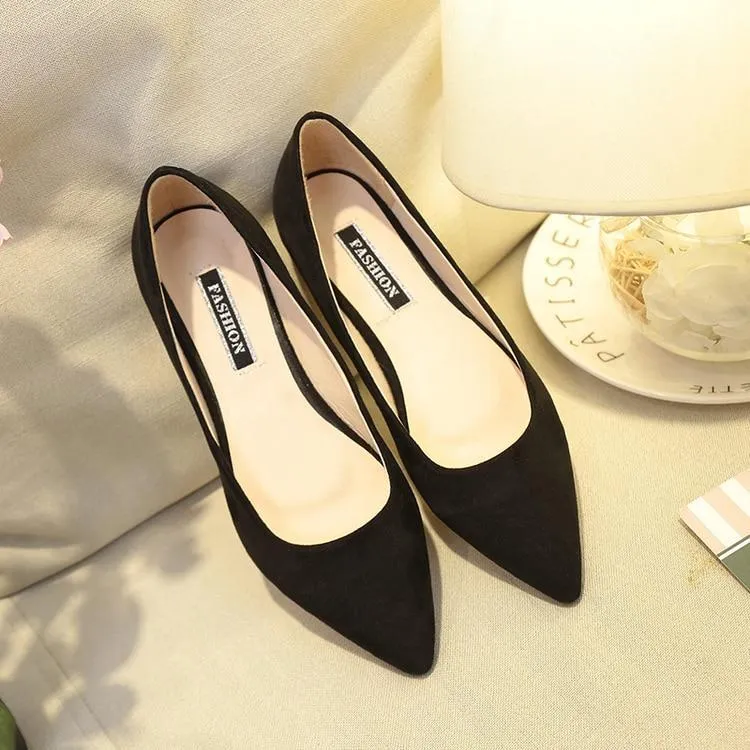 New Women Suede Flats Fashion High Quality Basic Mixed Colors Pointy Toe Ballerina Ballet Flat Slip On Shoes