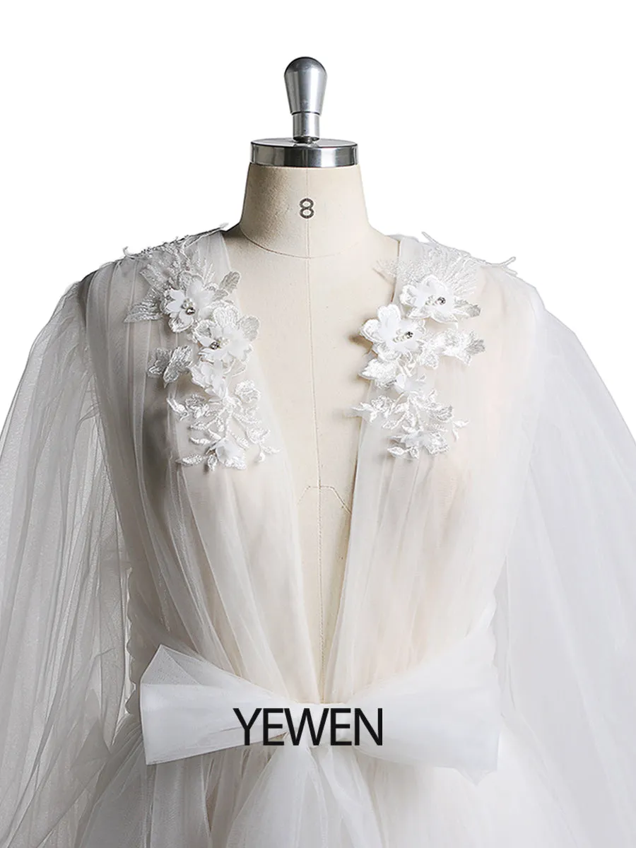 Off White Maternity Dress for Baby Show Photography Dresses Props